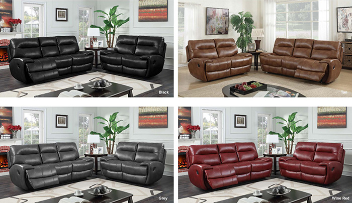 Bailey Leathergel Reclining 3+2 Suite - Click Image to Close
